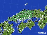 2023年03月07日の中国地方のアメダス(風向・風速)