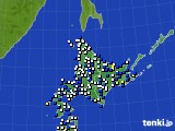 2023年03月13日の北海道地方のアメダス(風向・風速)