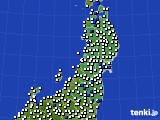 2023年03月14日の東北地方のアメダス(風向・風速)