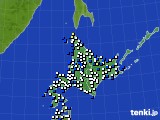 2023年03月16日の北海道地方のアメダス(風向・風速)