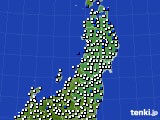 東北地方のアメダス実況(風向・風速)(2023年03月16日)