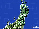 2023年03月16日の東北地方のアメダス(風向・風速)