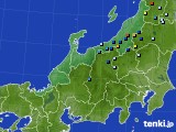 北陸地方のアメダス実況(積雪深)(2023年03月18日)