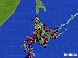 北海道地方のアメダス実況(日照時間)(2023年03月19日)