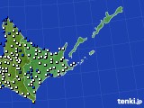 道東のアメダス実況(風向・風速)(2023年03月20日)