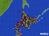 北海道地方のアメダス実況(日照時間)(2023年03月21日)