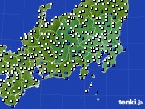 関東・甲信地方のアメダス実況(風向・風速)(2023年03月22日)