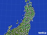 東北地方のアメダス実況(風向・風速)(2023年03月25日)