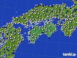 四国地方のアメダス実況(風向・風速)(2023年04月03日)