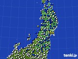 東北地方のアメダス実況(風向・風速)(2023年04月09日)