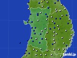 秋田県のアメダス実況(風向・風速)(2023年04月10日)