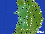 秋田県のアメダス実況(風向・風速)(2023年04月12日)