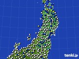 東北地方のアメダス実況(風向・風速)(2023年04月14日)
