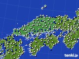 中国地方のアメダス実況(風向・風速)(2023年04月16日)