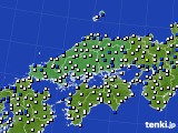 中国地方のアメダス実況(風向・風速)(2023年04月21日)