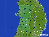 秋田県のアメダス実況(風向・風速)(2023年04月21日)