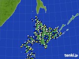 北海道地方のアメダス実況(風向・風速)(2023年04月22日)