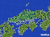 中国地方のアメダス実況(風向・風速)(2023年04月22日)