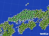 中国地方のアメダス実況(風向・風速)(2023年04月25日)