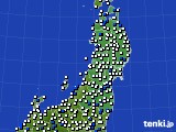 2023年05月05日の東北地方のアメダス(風向・風速)