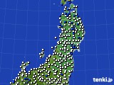 2023年05月09日の東北地方のアメダス(風向・風速)
