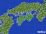 2023年05月14日の四国地方のアメダス(風向・風速)