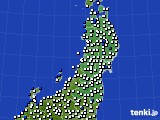 2023年05月23日の東北地方のアメダス(風向・風速)
