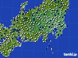 関東・甲信地方のアメダス実況(風向・風速)(2023年06月19日)