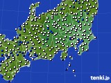 関東・甲信地方のアメダス実況(風向・風速)(2023年06月21日)