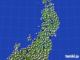 東北地方のアメダス実況(風向・風速)(2023年06月22日)