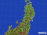 東北地方のアメダス実況(気温)(2023年06月25日)