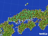 2023年06月25日の中国地方のアメダス(気温)