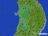 秋田県のアメダス実況(日照時間)(2023年07月08日)