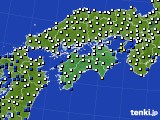 四国地方のアメダス実況(風向・風速)(2023年07月08日)