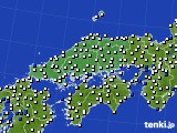 中国地方のアメダス実況(風向・風速)(2023年07月09日)