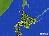 北海道地方のアメダス実況(気温)(2023年07月11日)