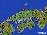 2023年07月11日の中国地方のアメダス(気温)