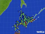 北海道地方のアメダス実況(日照時間)(2023年07月13日)
