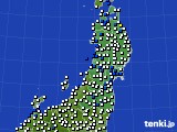 東北地方のアメダス実況(風向・風速)(2023年07月13日)