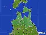青森県のアメダス実況(気温)(2023年07月14日)