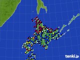 北海道地方のアメダス実況(日照時間)(2023年07月19日)