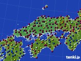 中国地方のアメダス実況(日照時間)(2023年07月21日)
