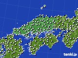 中国地方のアメダス実況(風向・風速)(2023年07月21日)