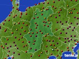 長野県のアメダス実況(気温)(2023年07月25日)