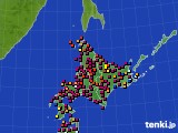 北海道地方のアメダス実況(日照時間)(2023年08月01日)