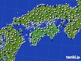 2023年08月02日の四国地方のアメダス(風向・風速)