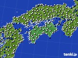 2023年08月05日の四国地方のアメダス(風向・風速)