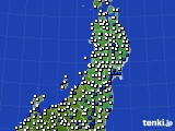 東北地方のアメダス実況(風向・風速)(2023年08月06日)