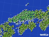 中国地方のアメダス実況(風向・風速)(2023年08月09日)
