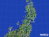 東北地方のアメダス実況(風向・風速)(2023年08月10日)